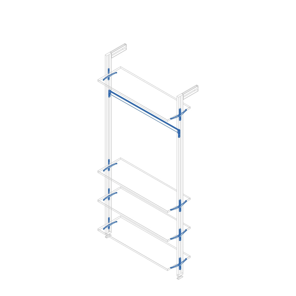 Kit Supporti per Mensole e Appendiabiti in Legno e Alluminio Emuca Zero Grigio Pietra