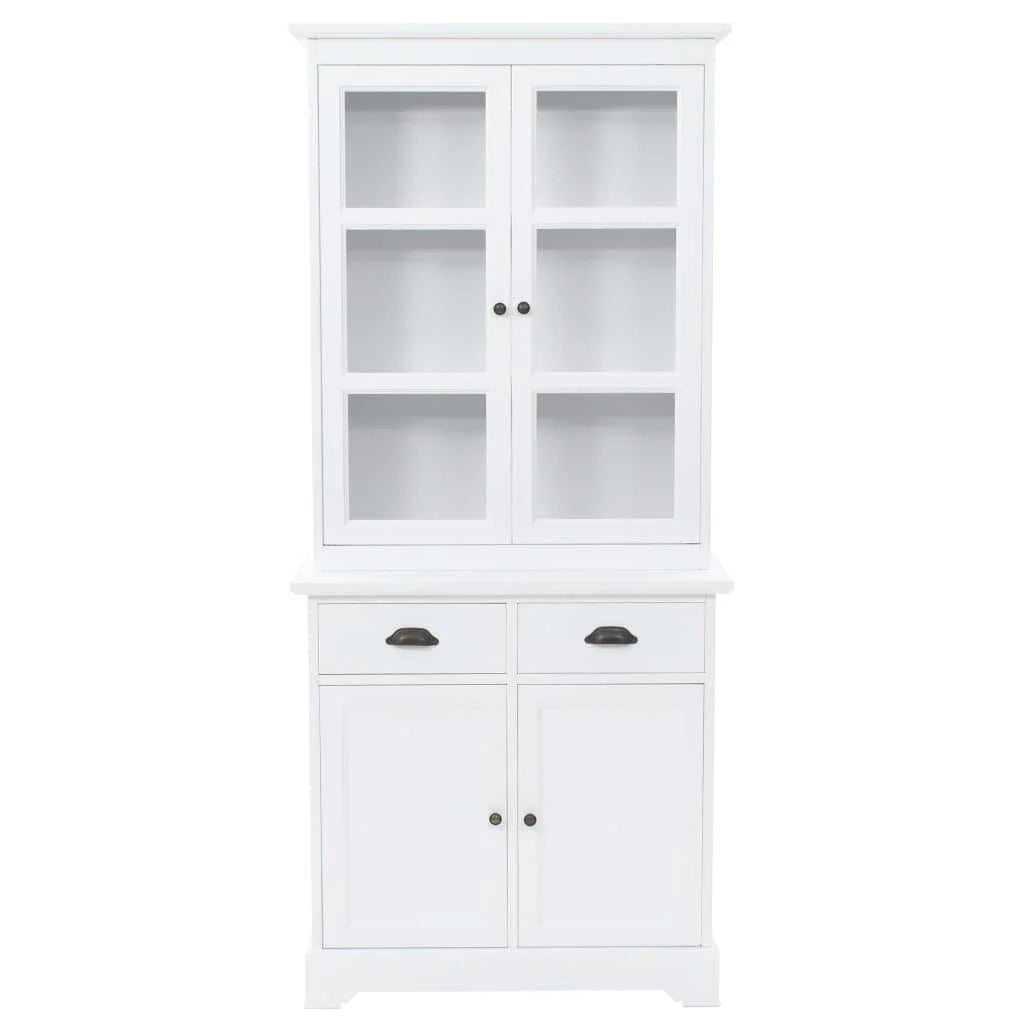 Buffet credenza mobiletto consolle mobile contenitore vetrina con 4 ante MDF e legno di pino 180 cm 4402167