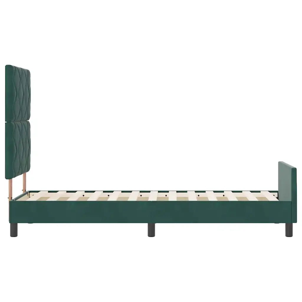 Letto a molle con testiera Verde Scuro 80 x 200 cm Velluto 3344972
