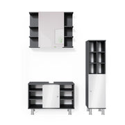 Vicco Set mobili bagno Antracite 3 parti, con colonna