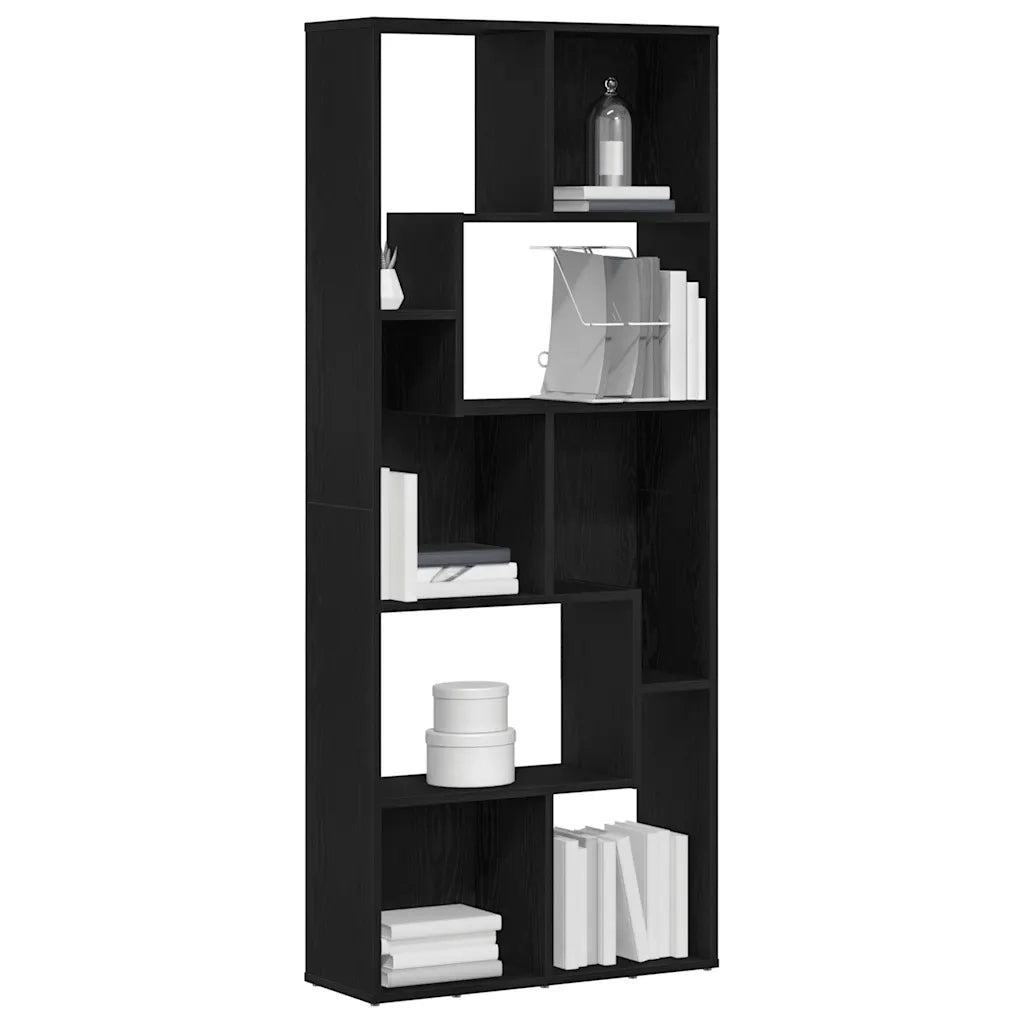 Libreria Rovere Nero 67x24x161 cm in Legno Multistrato 862485