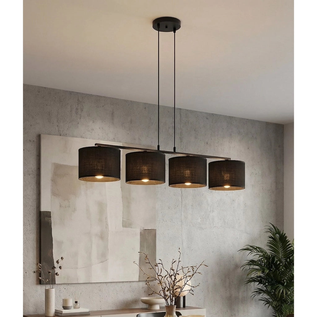 Lampada a sospensione ECO in acciaio nero opaco