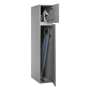 Gilroy, Armadio Multiuso 2 Ante 3 Ripiani Made in Italy, 35x195h cm Grigio