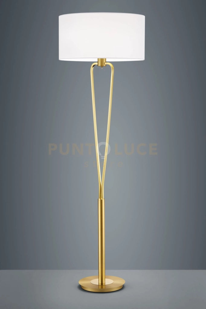 PARIS II PIANTANA OTTONE SATINATO CON PARALUME ED INTERRUTTORE H. 160CM ATTACCO E27