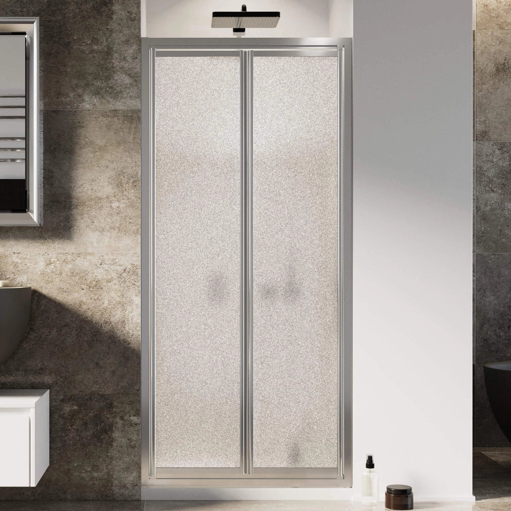 Porta Doccia 90 cm 2 Ante Battenti in Cristallo Opaco 4mm H185 Fosterberg Skagen