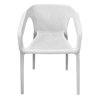 Set 4 Sedie da Giardino Impilabili 54x74x57 cm in Polipropilene Siena Bianca