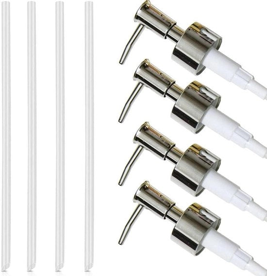 Set di dispenser di sapone da 4 pezzi con vite per pompa - Alzare i flaconi - Dispenser di crema DIY - Accessori per la stanza da bagno.