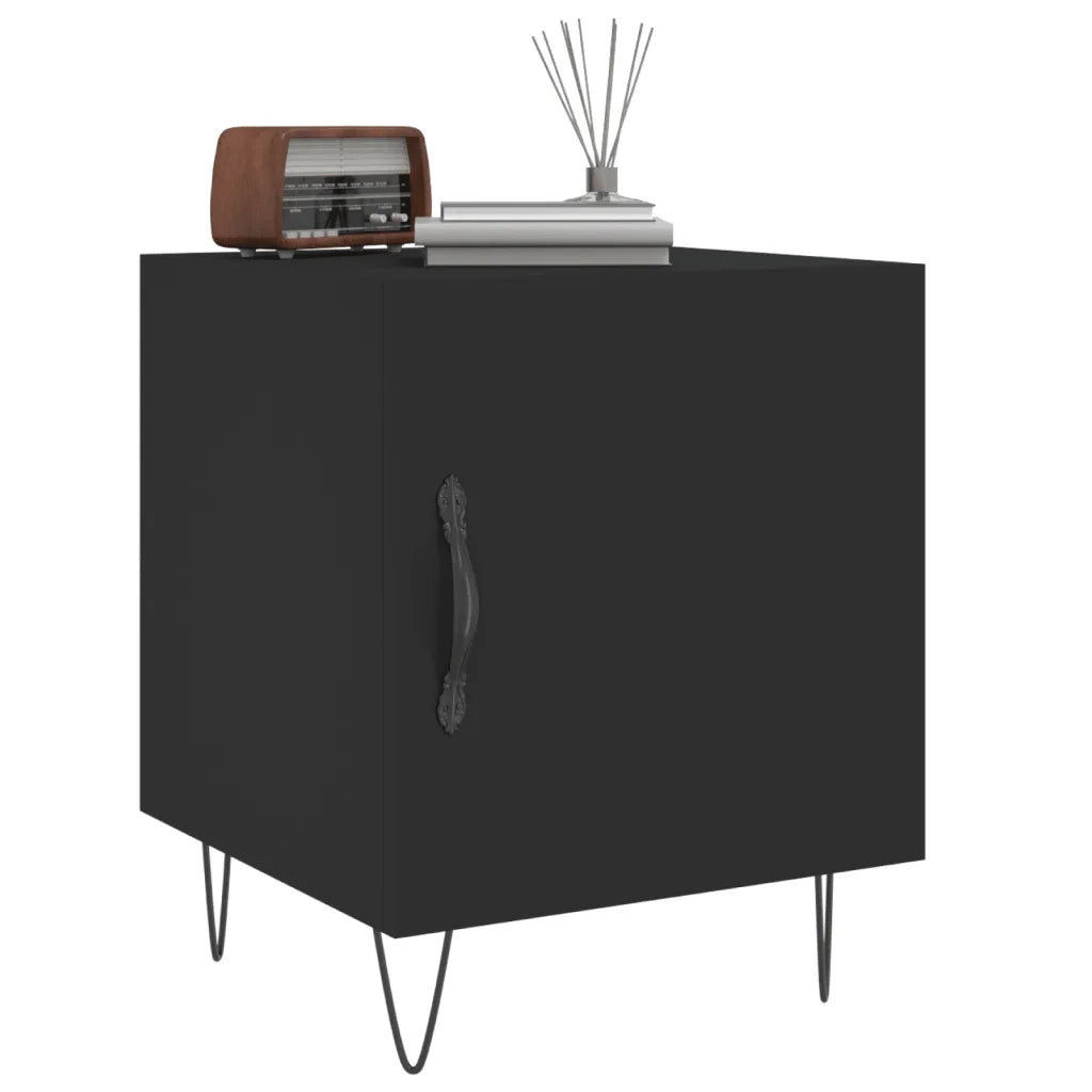 Comodino Nero 40x40x50 cm in Legno Multistrato 827550