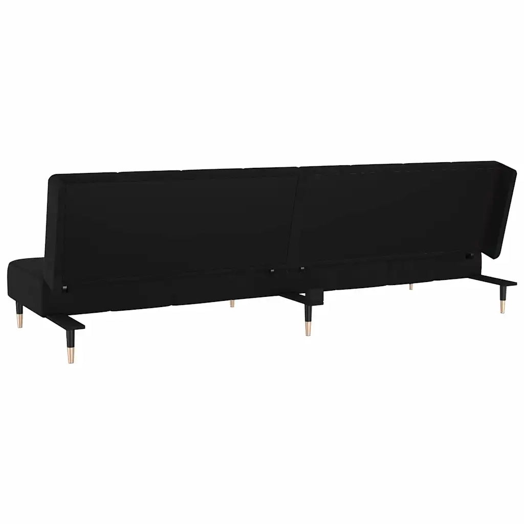 Divano Letto a 2 Posti Nero in Velluto 375880