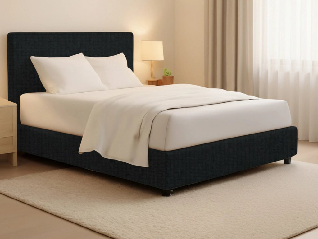 Widnes, Letto Matrimoniale Sfoderabile Made in Italy, Grigio Scuro