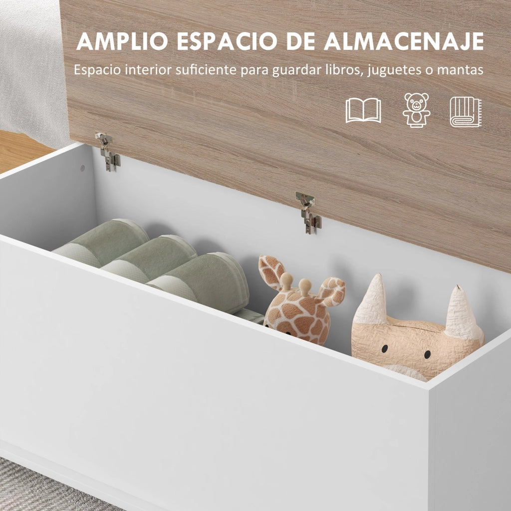 Letto contenitore con cassetti ¨C ZephMum ¨C Legno 100x40x40 cm bianco e naturale