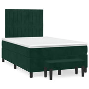 Giroletto a Molle con Materasso Verde Scuro 120x190 cm Velluto