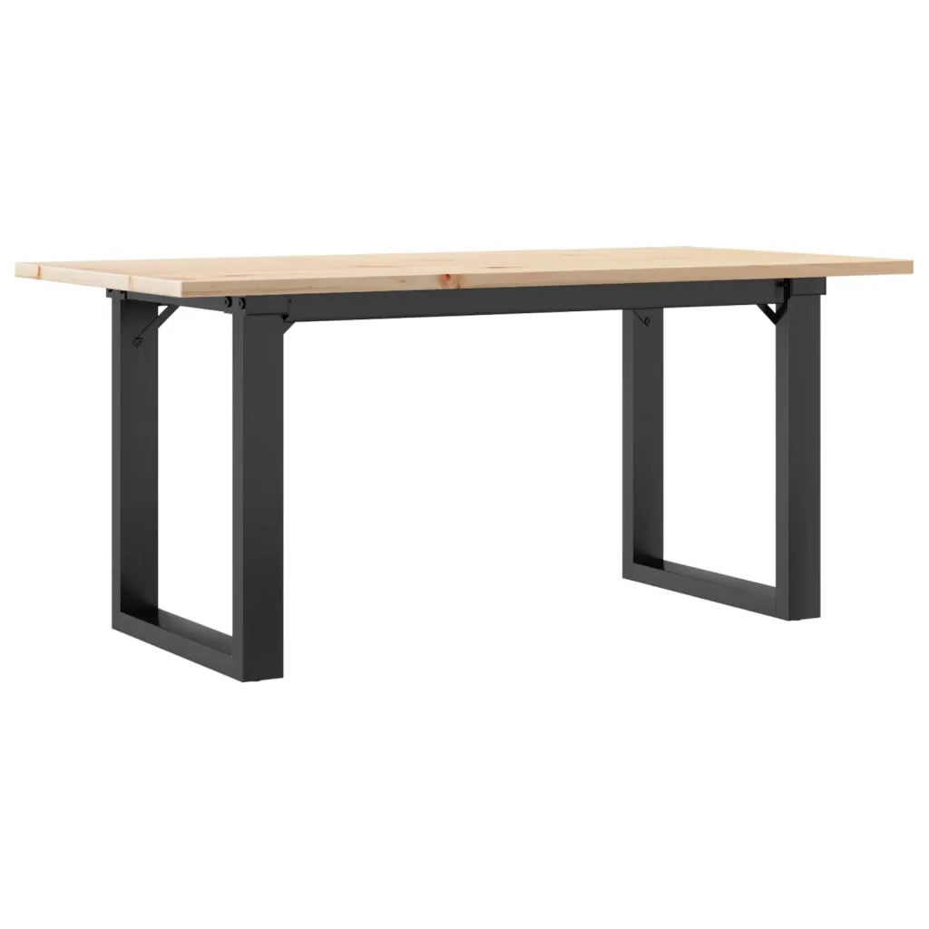 Tavolino Salotto Telaio a O-Tavolino da soggiorno 100x50x45cm Legno Pino e Acciaio
