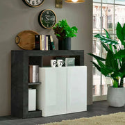 Madia Atlantica, Credenza 3 Ripiani Made in Italy, 42x108x93h cm Bianco Lucido