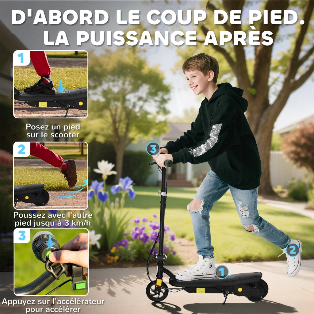 Trottinette elettrica pieghevole per bambini ¨C zephmum ¨C 120W 12km/h nero