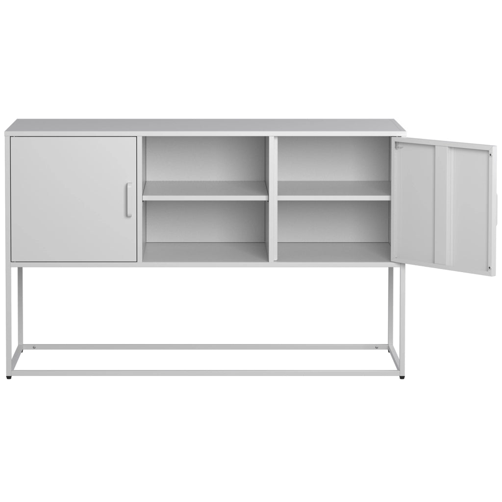 ARMADIO basso 120x40x75 cm in metallo bianco, 6 scomparti