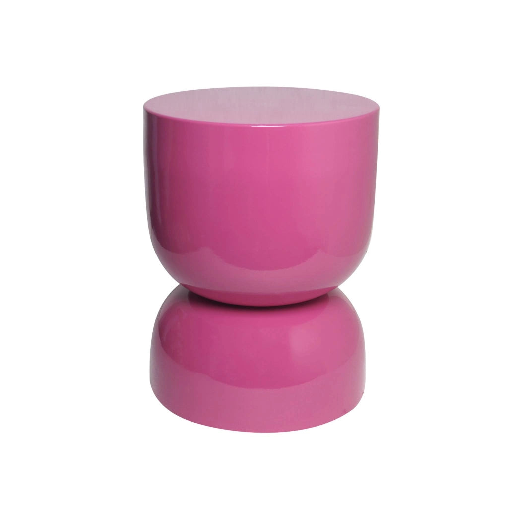 Tavolino in metallo effetto glassy,  42cm, rosa