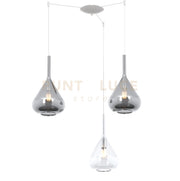 SOSPENSIONE BIANCO 3 LUCI SPOSTABILE VETRI TR + 2X FU 1177BI-S3 S-TF