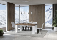 Tavolo Allungabile 180/284x90x77 cm Roxell Mix piano Noce gambe Bianco Frassino