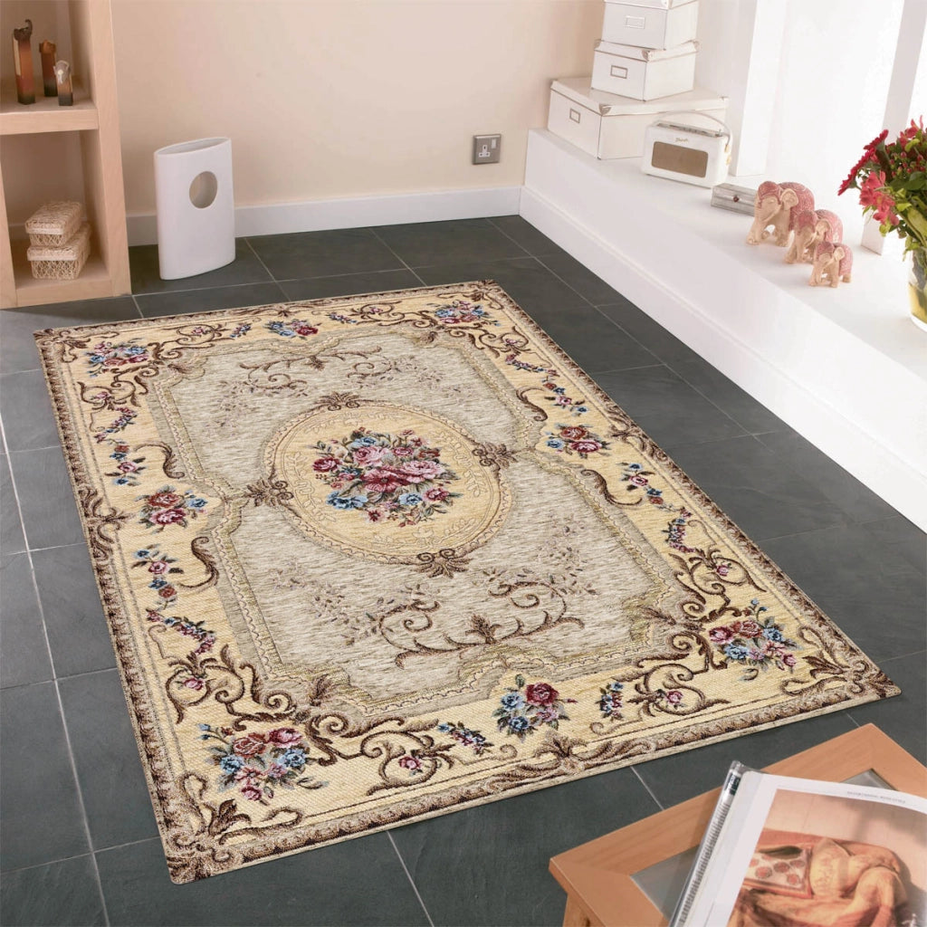 Coppia Tappeti AUBUSSON TORTORA cm.55x90 in ciniglia multiuso lavabile antiscivolo