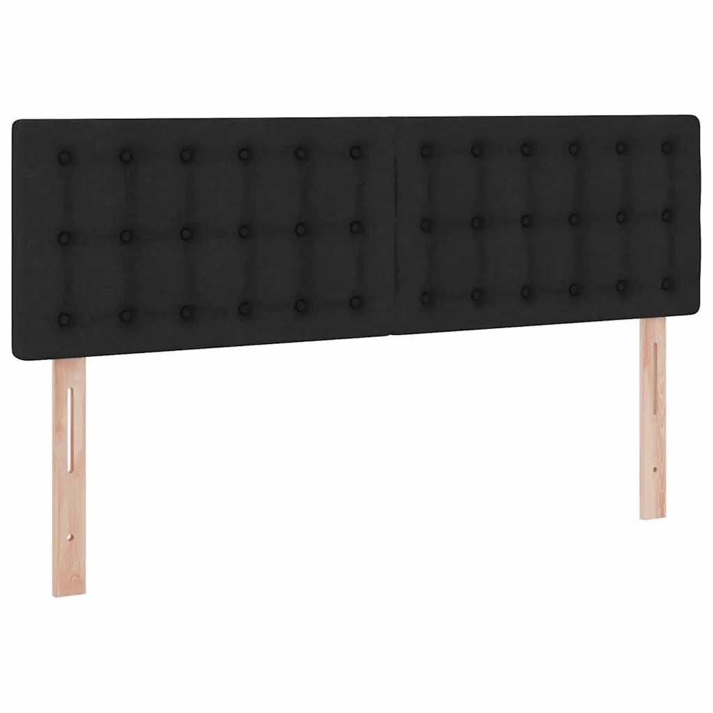 Letto con contenitore LED e materasso Nero 140 x 190 cm Tessuto