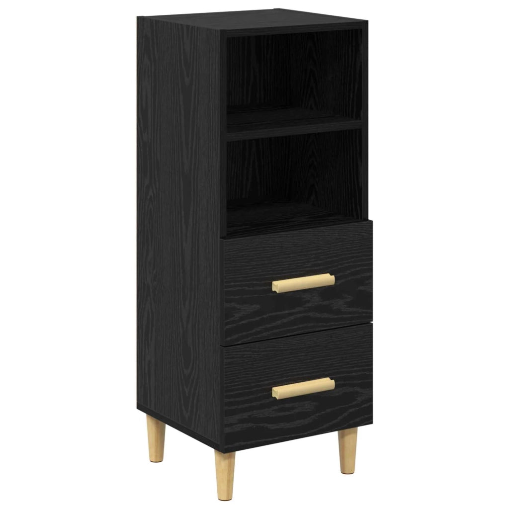 Credenza | Madia | Buffet da pranzo | Armadio da pranzo Rovere nero 34 x 34,5 x 90 cm Legno multistrato