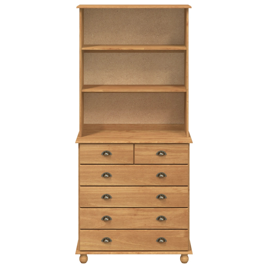 Hutch Â“ASKIMÂ” Miele bruno 91x40x199.5 cm Legno massello Pino