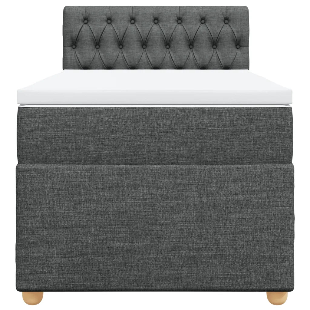 Giroletto a Molle con Materasso Grigio Scuro 100x200 cm Tessuto