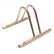 Portabici da terra per 1 bicicletta 39,5 cm argento montaggio a parete acciaio zincato pratico portabici da garage 16_0001495