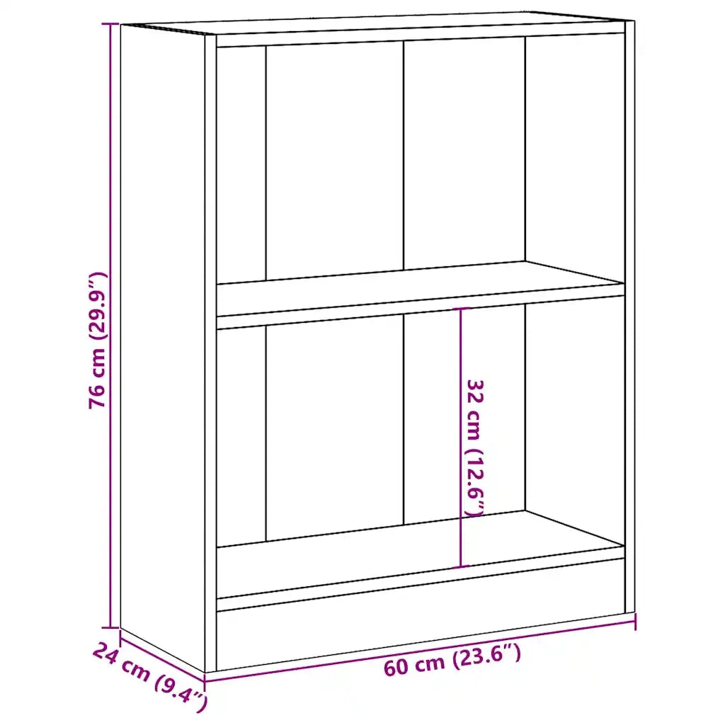 Libreria Grigio Cemento 60x24x76 cm in Legno Multistrato 800859