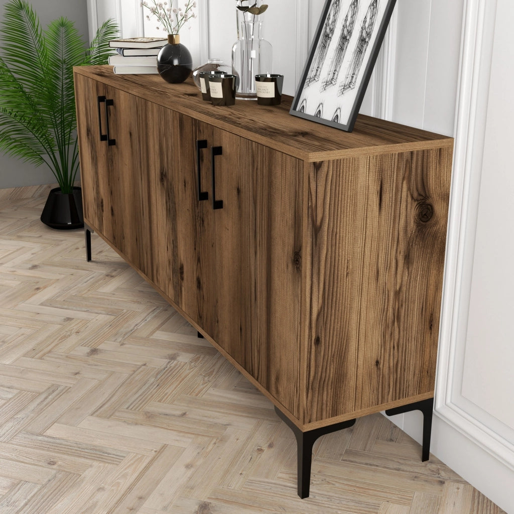 Credenza in legno "Kiev" - 180 x 35 x 78 cm - Noce