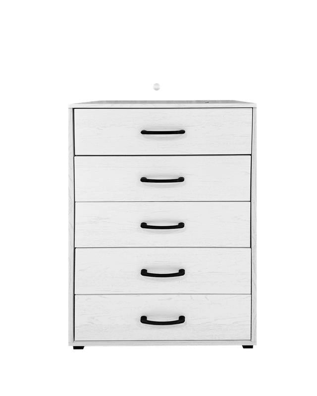 CASSETTIERA 5 CASSETTI IN LEGNO BIANCO CON PIANO D'APPOGGIO DIMENSIONI 68X40X101H CM