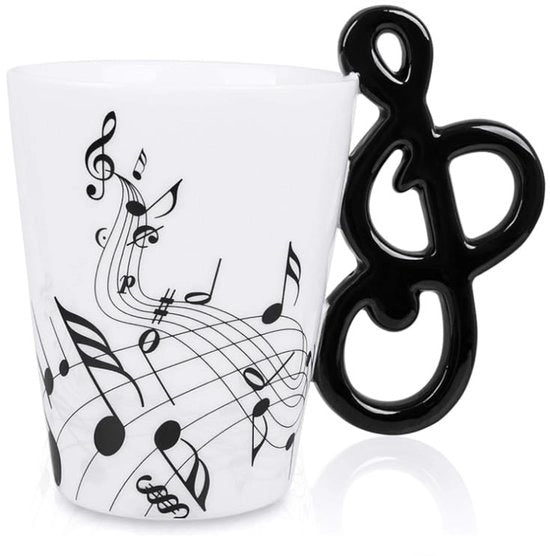 Creativo Strumento Musicale con Forma Ceramica Unica - Notaio per Caffè con Contenuto Irregolare - 220 ml - 11,5 x 10 x 7,5 cm - Modello Mok