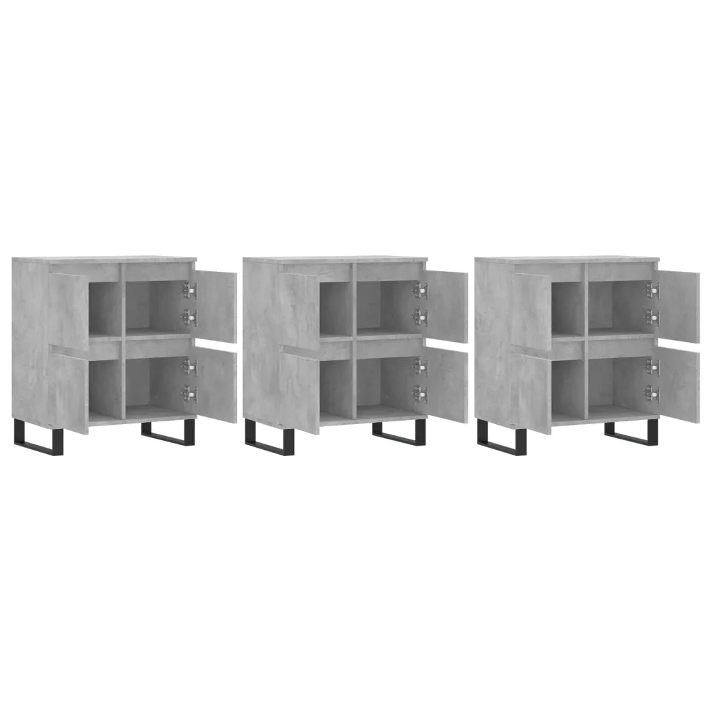 Credenze 3 pz Grigio Cemento in Legno Multistrato 3190209