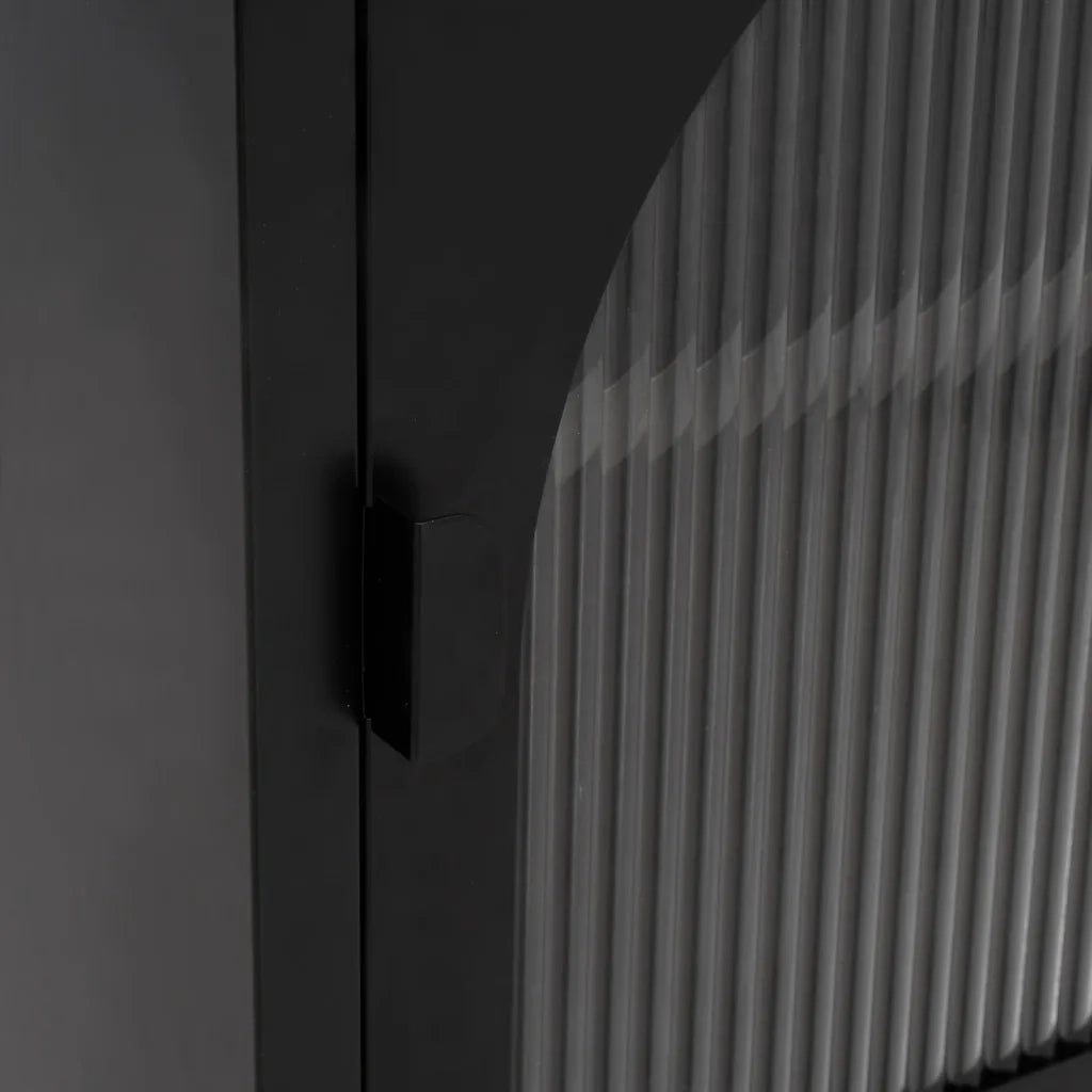 Comodino Nero 50x35x60 cm Vetro e Acciaio 352997