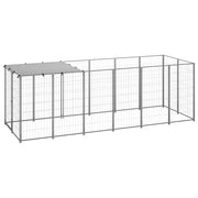 Canile Recinto per Cani Argento 330x110x110 cm in Acciaio cod mxl 44077