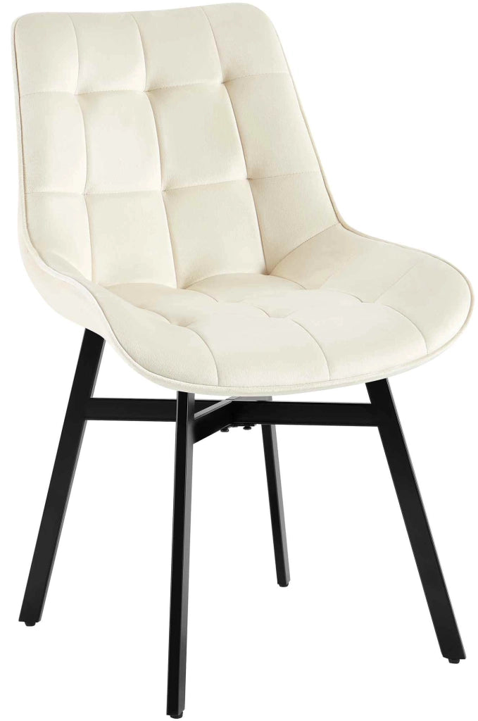 Sedia da Pranzo Colby crema,Velluto
