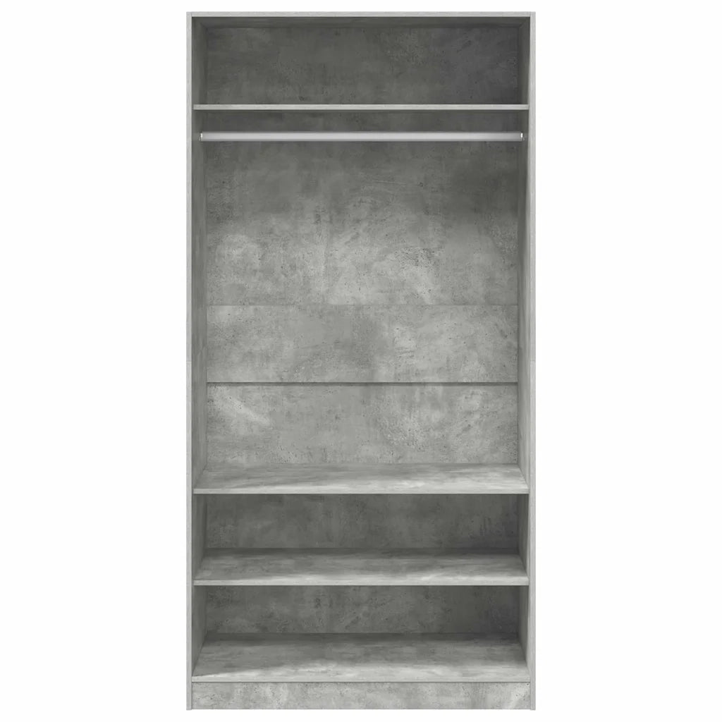 Armadio Grigio Cemento 100x50x200 cm in Legno Multistrato 800229