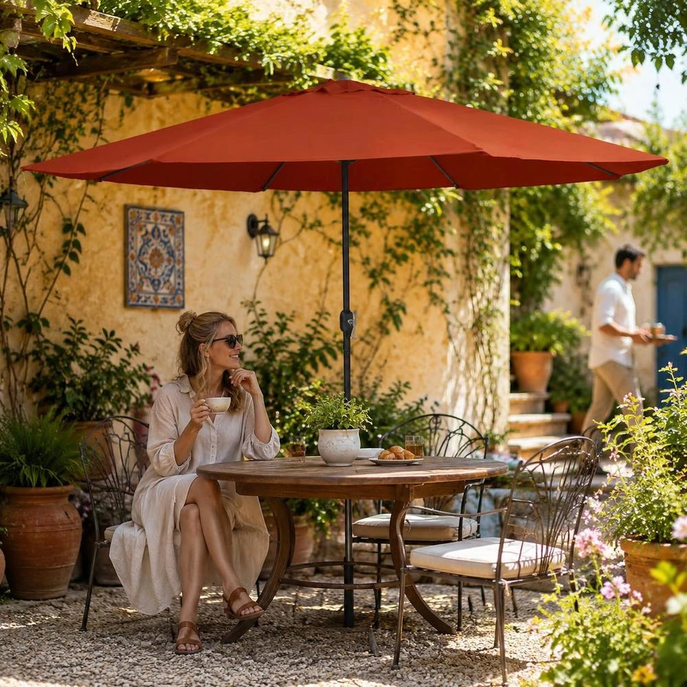 Parasol With Metal Pole 390 Cm Terracotta