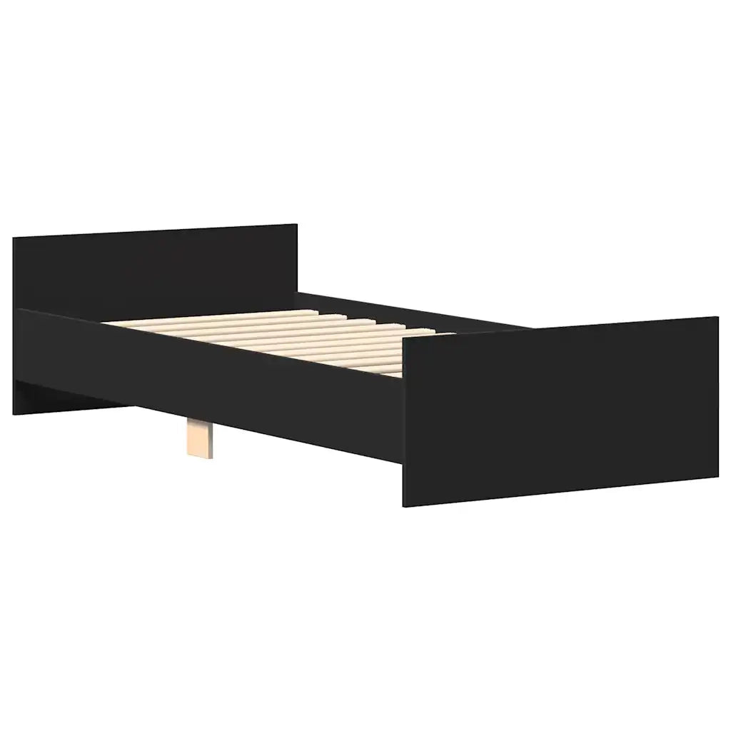 Giroletto Nero 75x190 cm Small Single in Legno Multistrato 835947