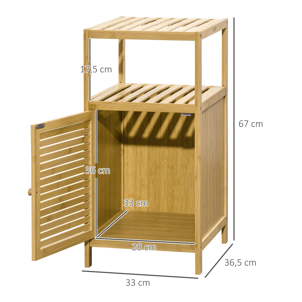 Armadietto Bagno in Legno ¨C zephmum ¨C Natur 33x36.5x67 cm