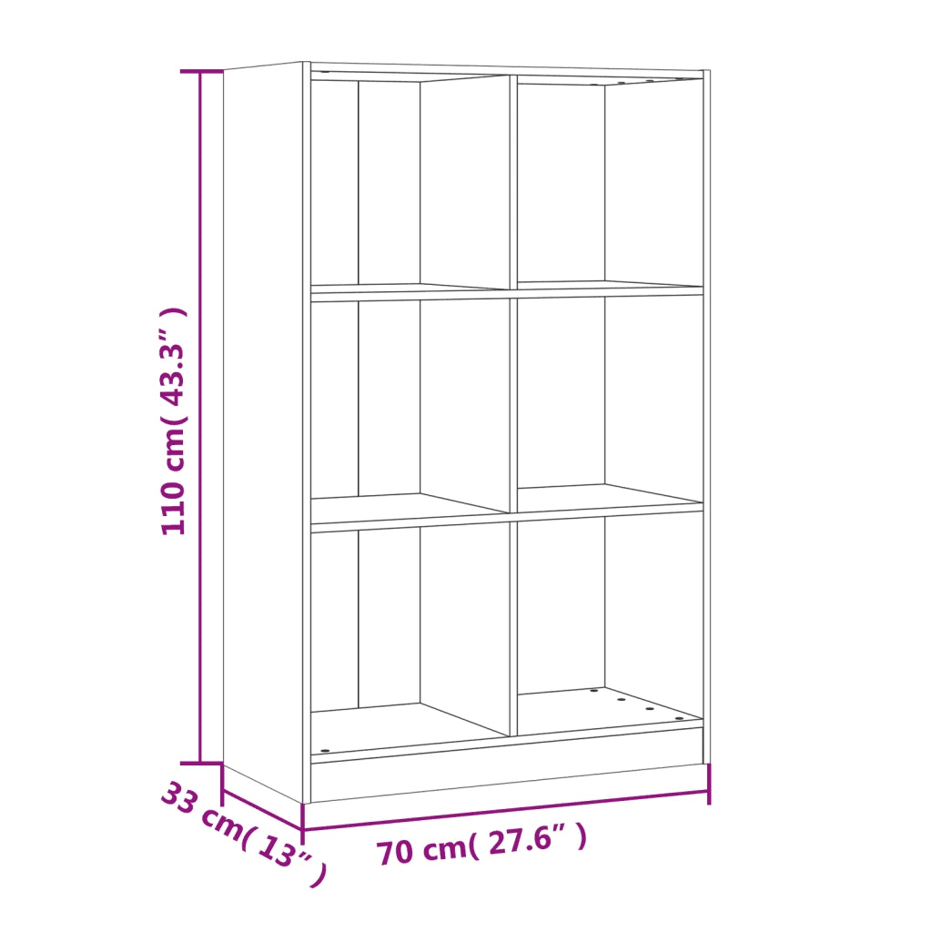 Libreria-Scaffale per Libri-Mobile di Stoccaggio Bianca 70x33x110 cm in Legno Massello di Pino