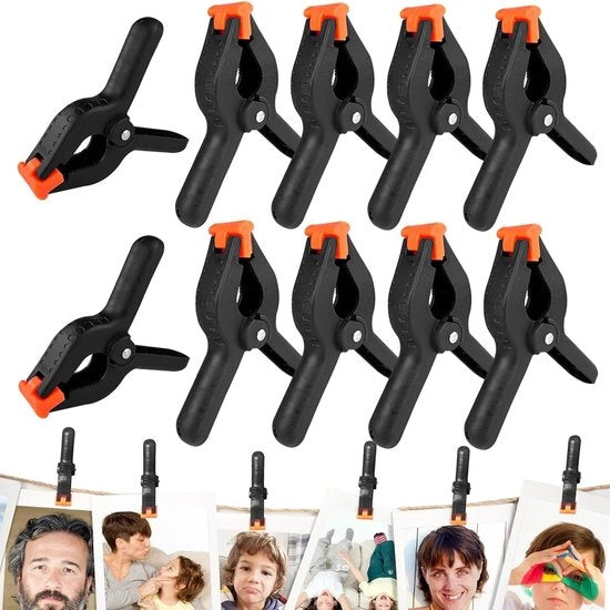 Veerklemmen per fototanga con chiusura a vite nylon veerklemmen grandi veerklemmen zavorranti per fotostudio e artigianato (10 pezzi)