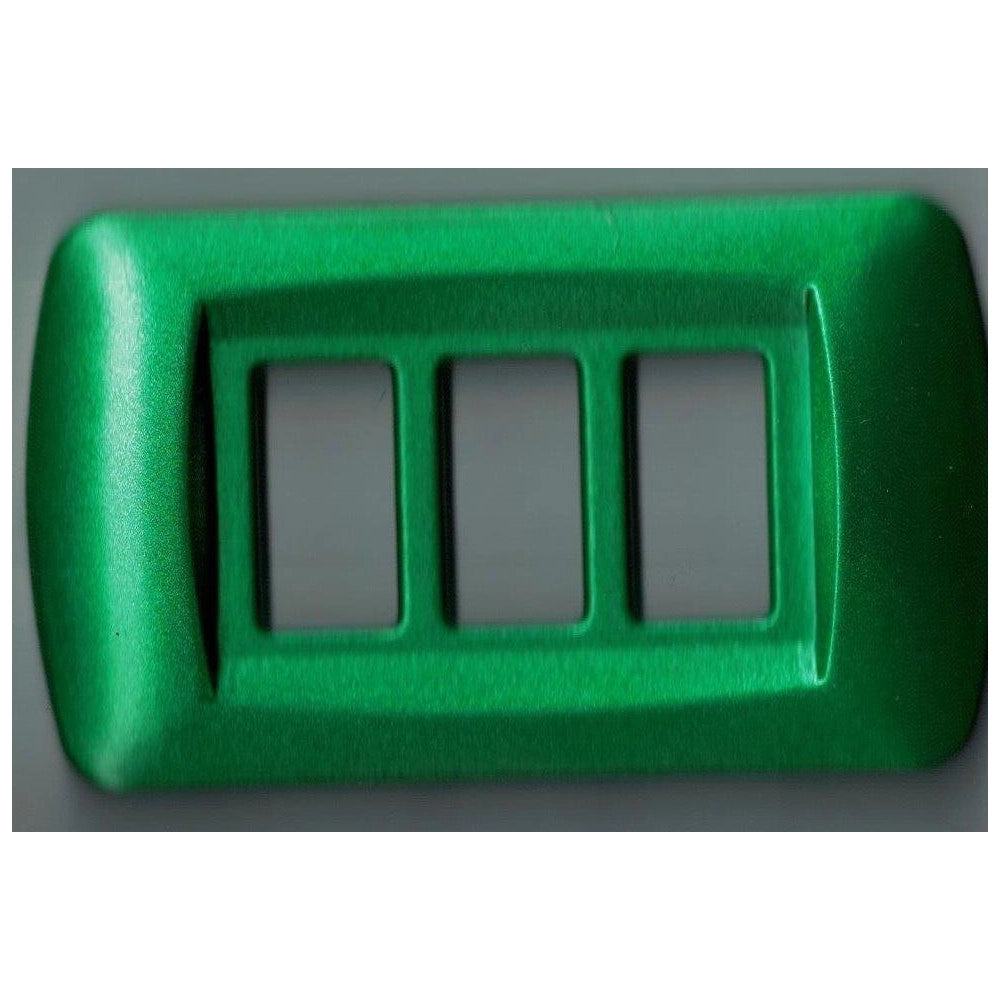 Trade Shop - Placchette Placche In Abs Serie Magic Bticino Compatibili Placca Copriprese Fori - Verde Metallizzato -1 Foro     -