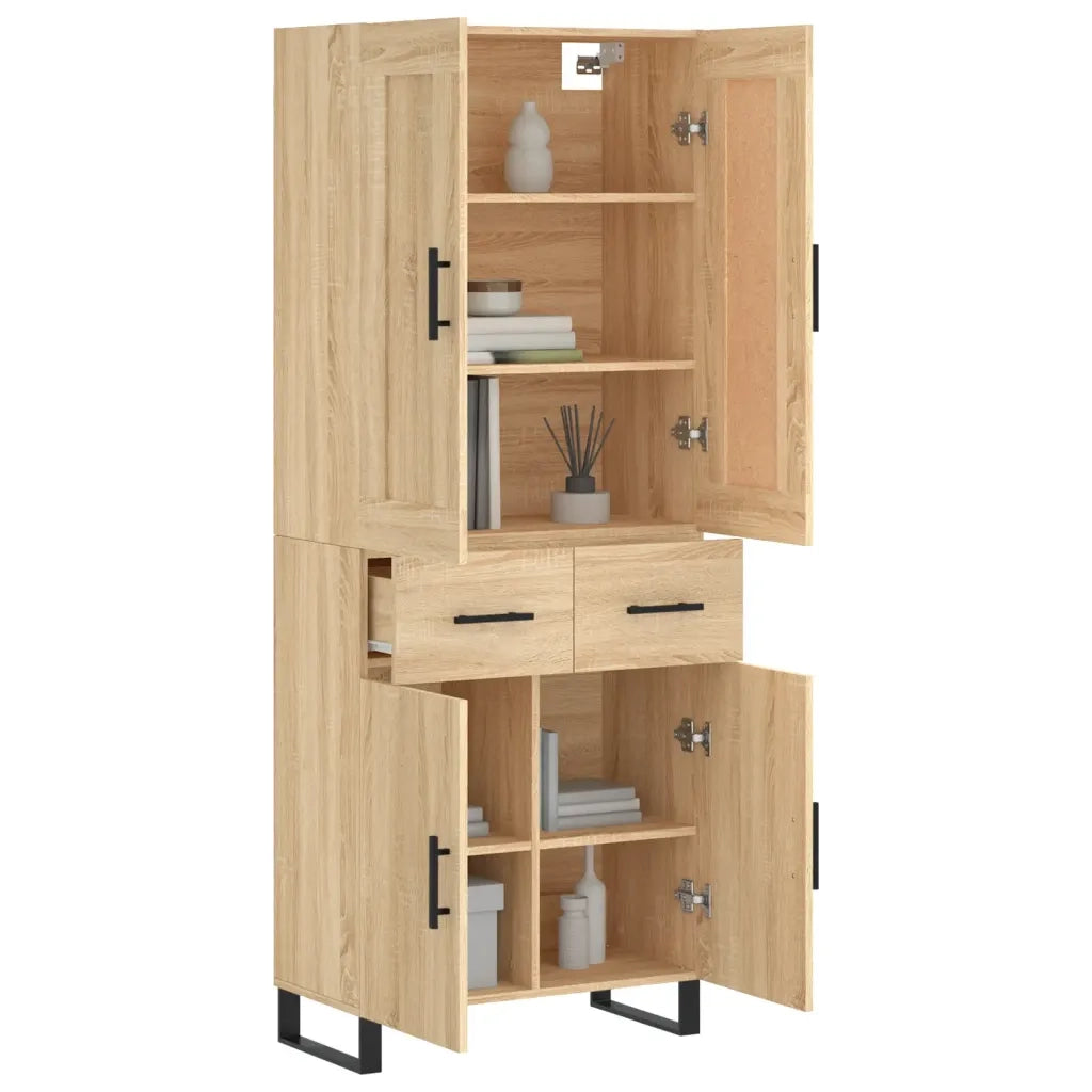 Credenza-Buffet-Armadio da cucina Rovere Sonoma 69,5x34x180 cm in Legno Multistrato 369209