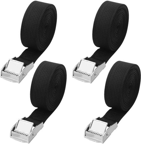 ZMDMAH 4 pezzi di cinghie di fissaggio 3m × 2,5cm cinghie di fissaggio con raccordo cinghie di fissaggio con chiusura a molla cinghie di fissaggio 250 kg di capacità di carico per trasporto, carico, auto, borse da viaggio, campeggio