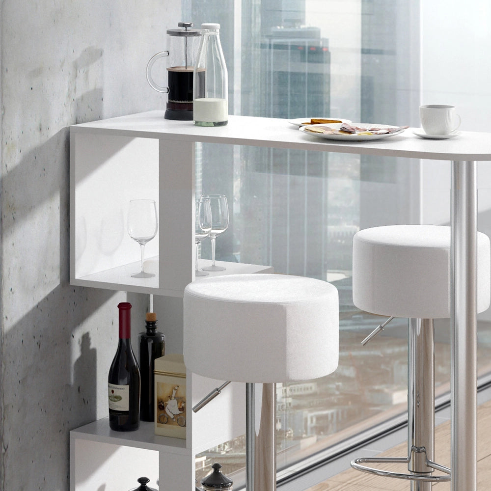 Vicco Set di tavoli da bar Bianco 113 x 39.8 cm con 2 sgabelli da bar