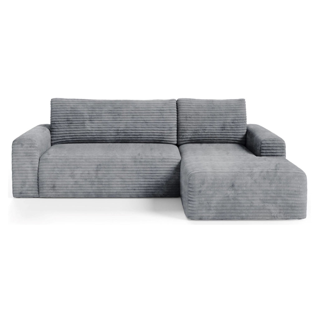 Folgarida, Divano Letto con Penisola Contenitore, 268x163 cm Grigio