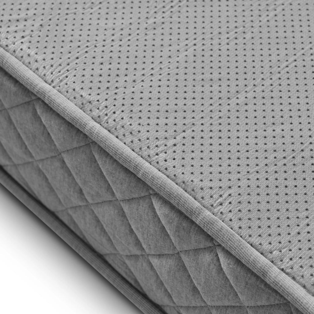Letto singolo imbottito 90x200 cm in lino beige con contenitore; USB e tipo C; con materasso
