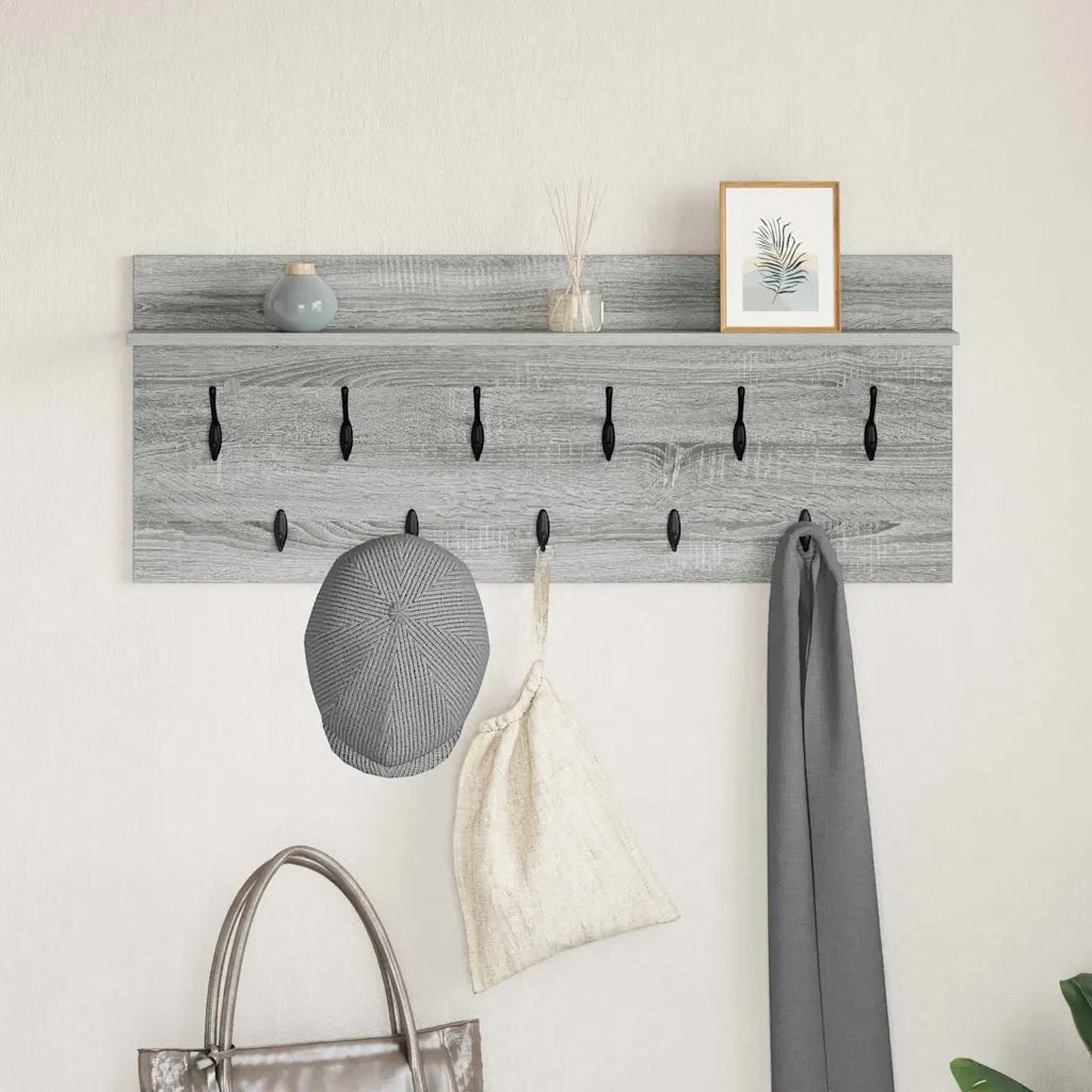 Appendiabiti a muro A parete Grigio Sonoma 100 x 40 x 12 cm 874448